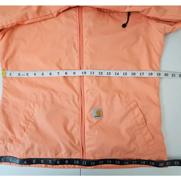 Carhartt Womens Rockford Windbreaker Jacket Rain Coat Coral Full Zip Hooded XS - Picture 5 of 16